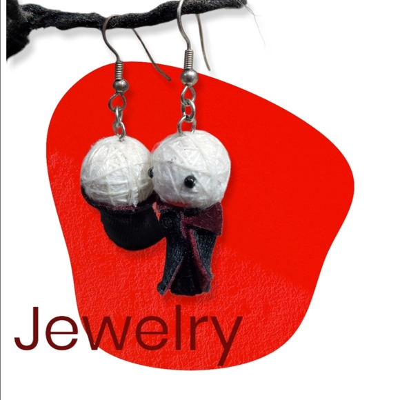Little Voodoo Doll Man Vampire Guy Pair of Earrings - Picture 5 of 12
